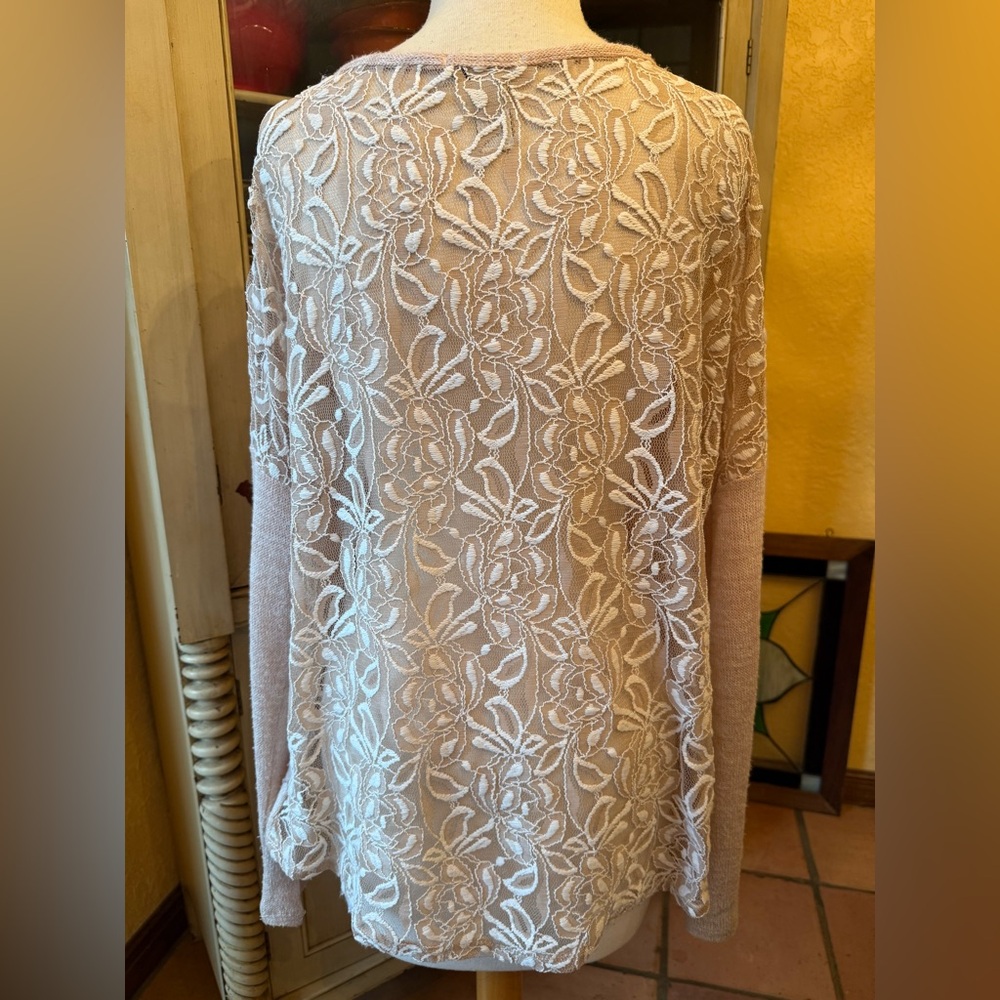 Bar III Lace Knit Top